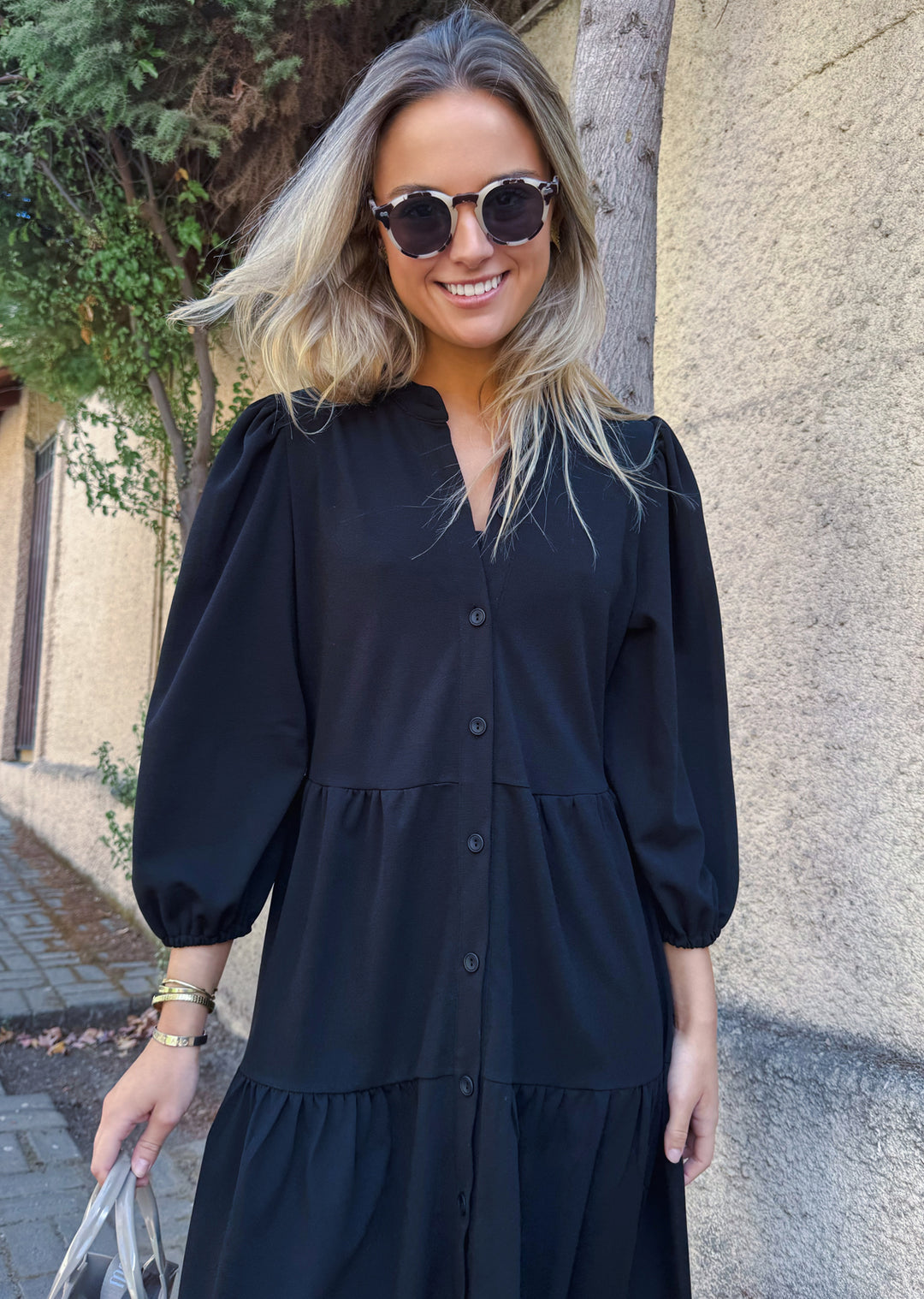 Vestido Dani | Negro y  Leopardo