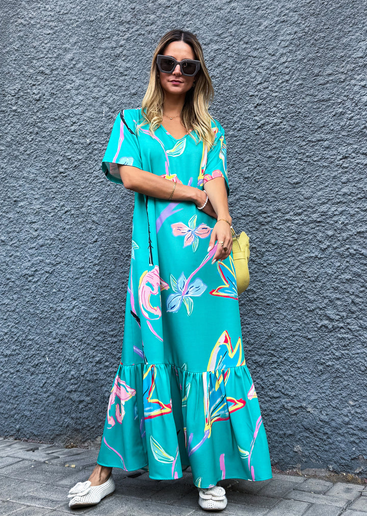 Vestido Rafa | Flores, verde
