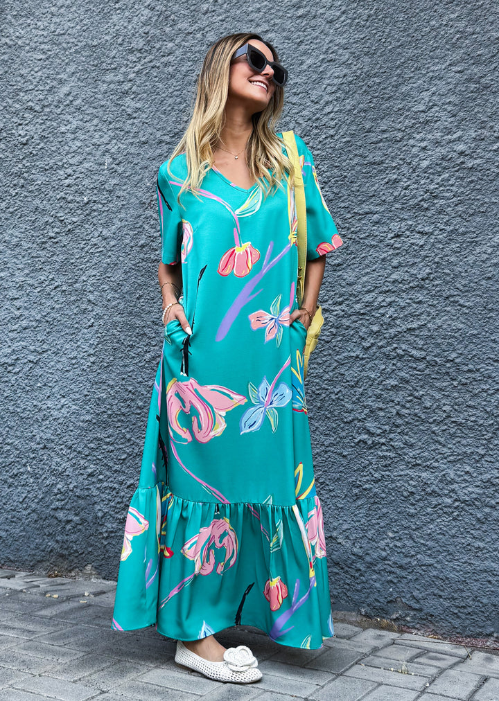Vestido Rafa | Flores, verde