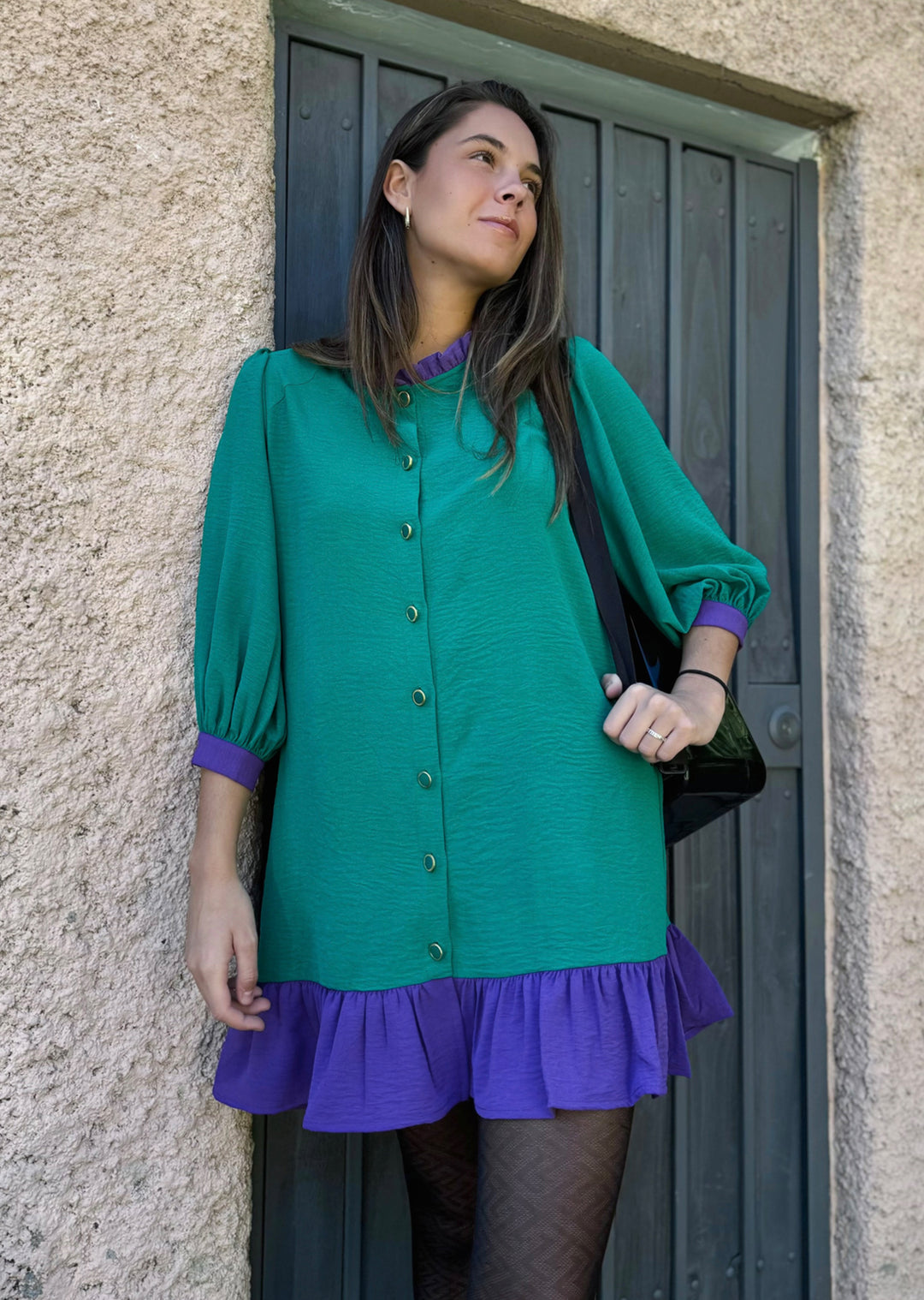 Vestido Antonia | Verde + morado