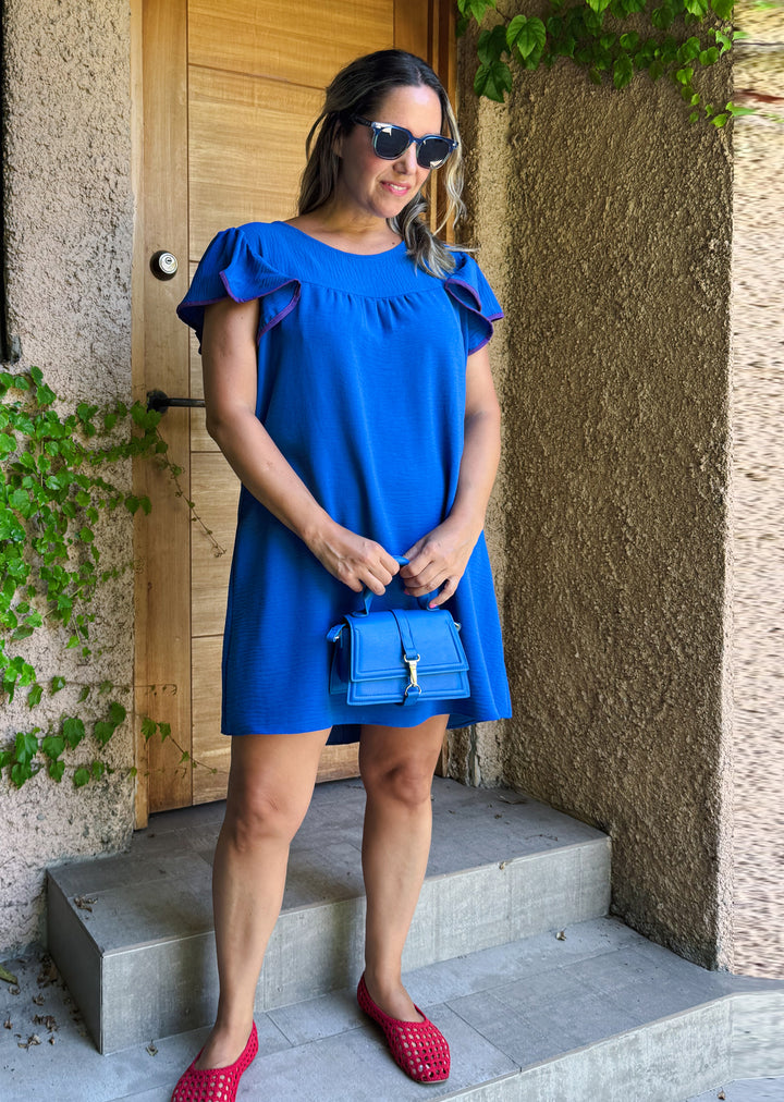 Vestido Cote | Azulino + morado