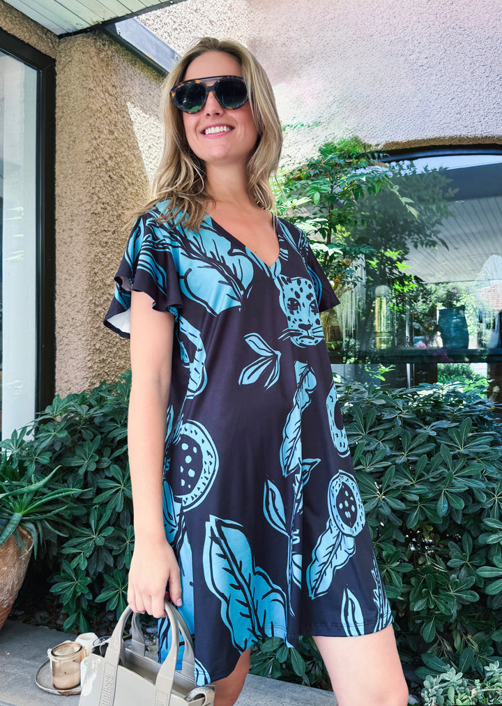 Vestido Ina | Tigre Fondo Negro