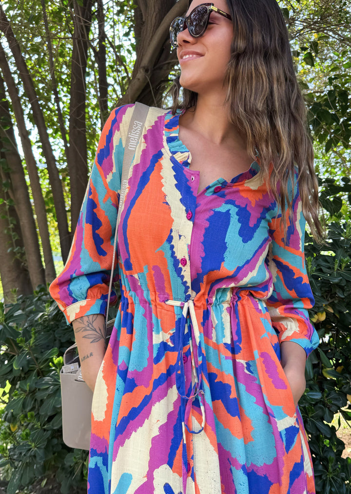 Vestido Mara | Mix - Turquesa