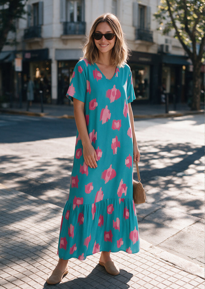Vestido Rafa | Pinceladas, turquesa