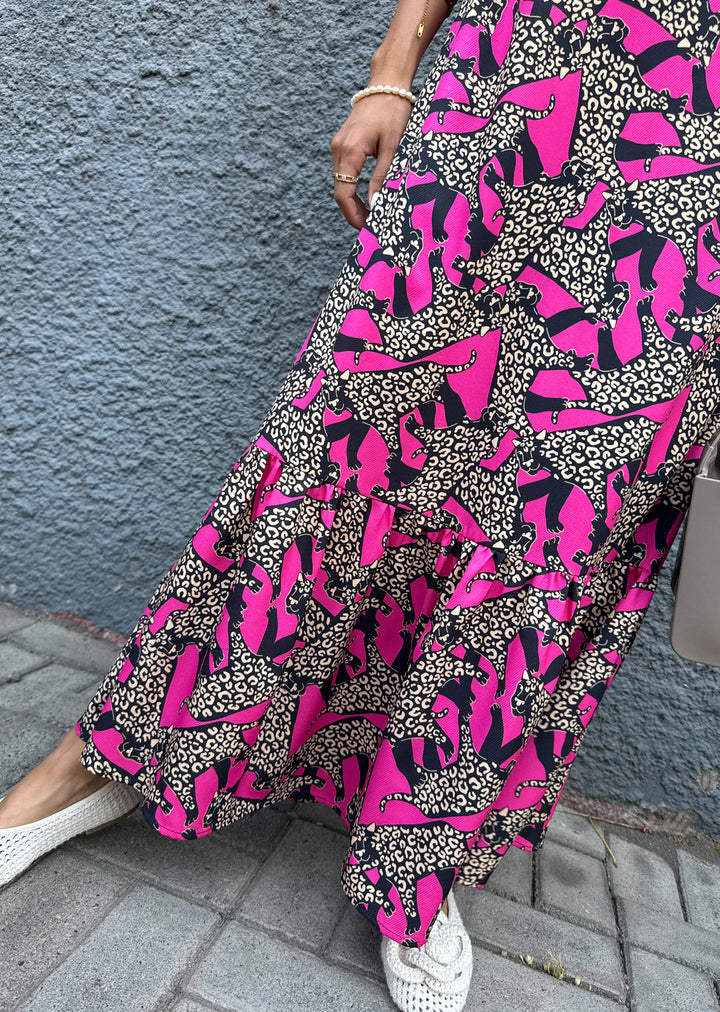 Vestido Rafa | Print Fucsia