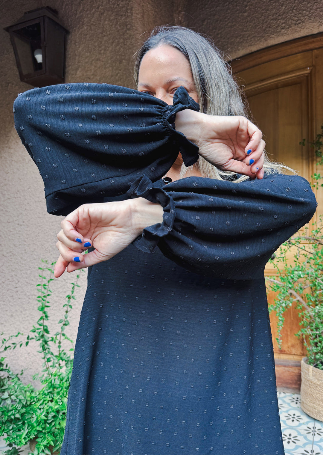 Vestido Mila | Negro, textura