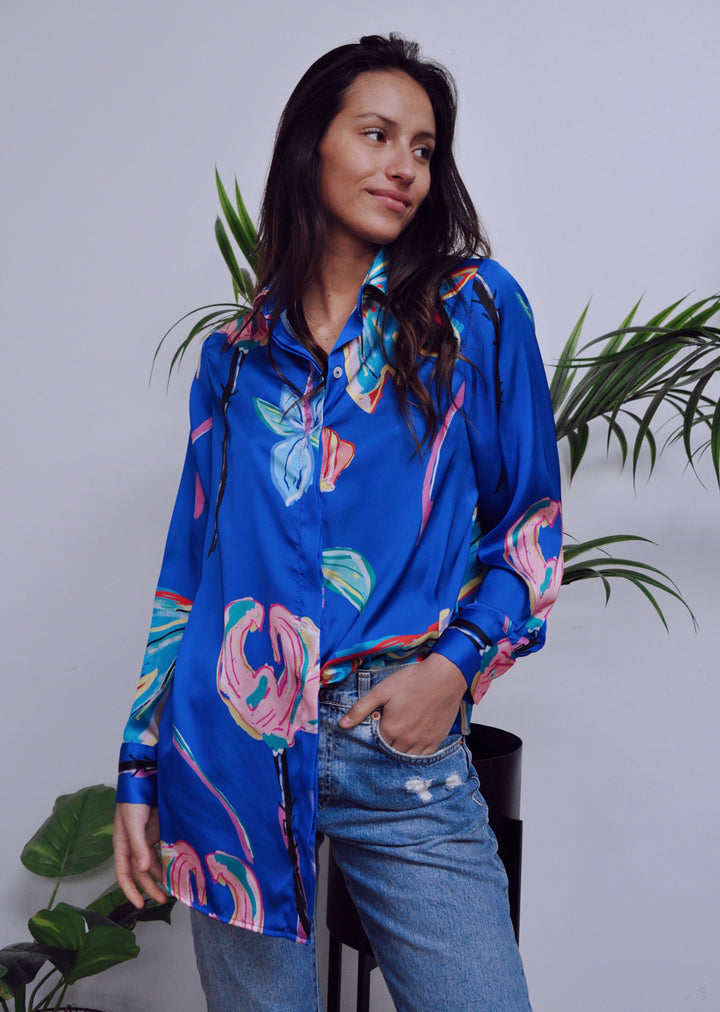 *🄿🅁🄴 VENTA* Blusa Bernarda | Flores - Azul