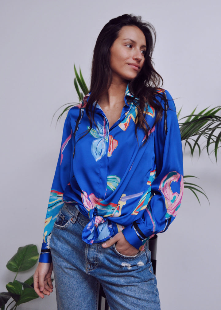 *🄿🅁🄴 VENTA* Blusa Bernarda | Flores - Azul