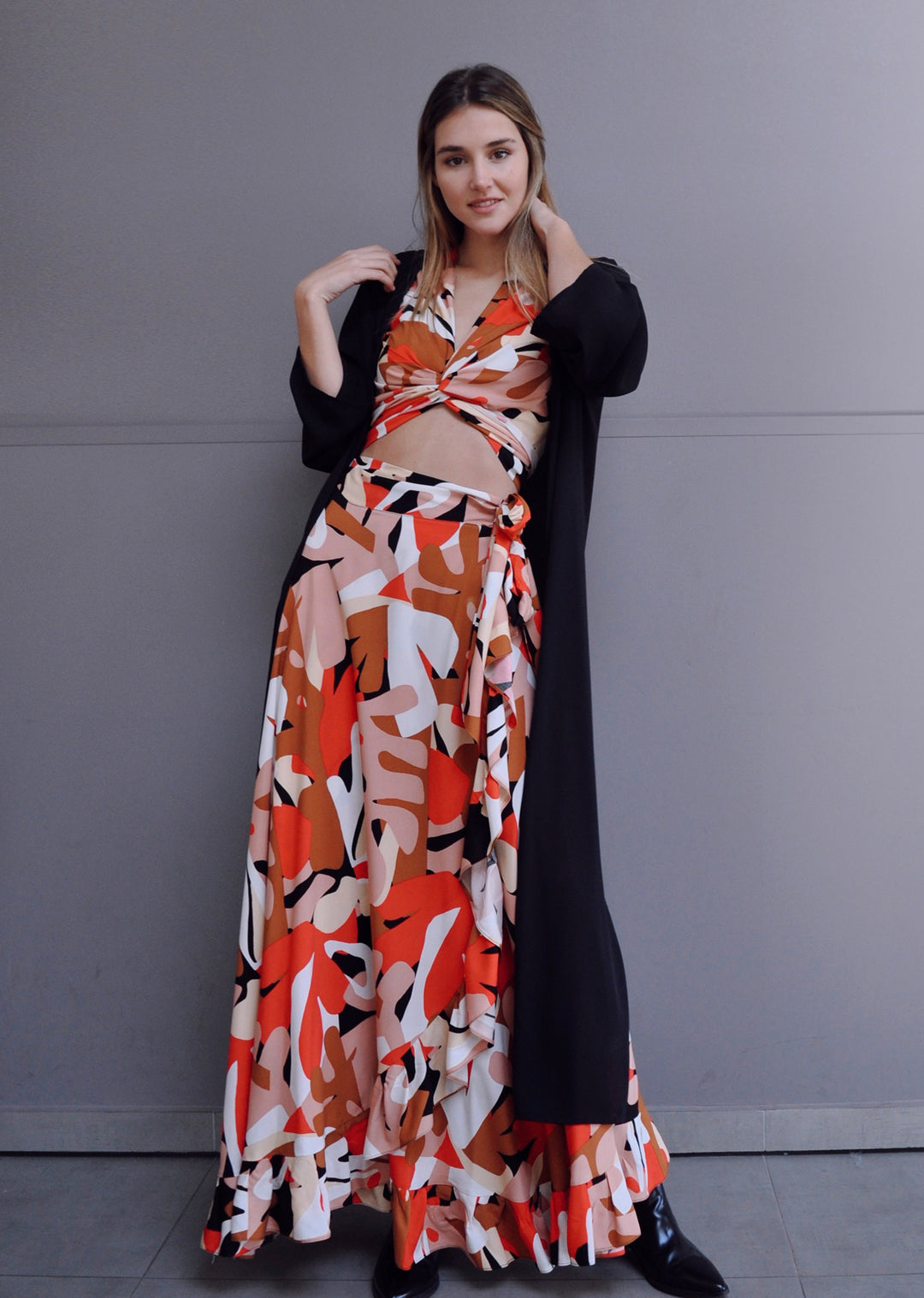Kimono Maxi | Gasa - Negro