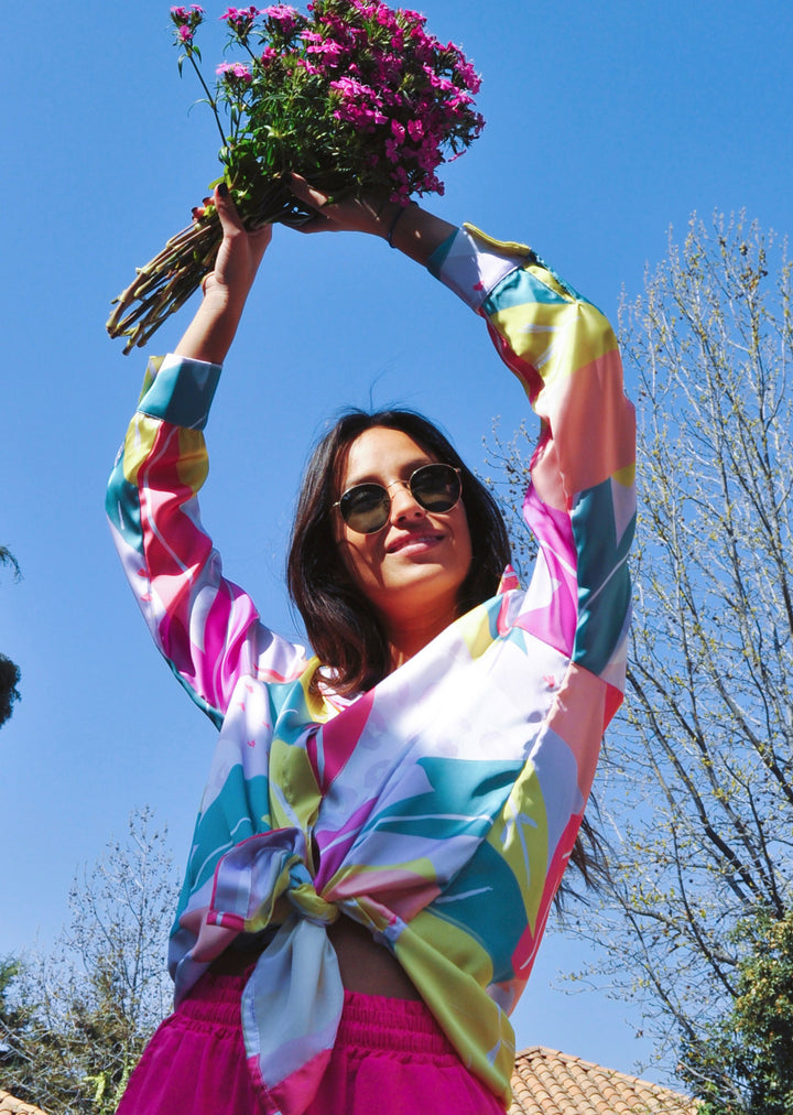 Blusa Bernarda | Hojas - Lila