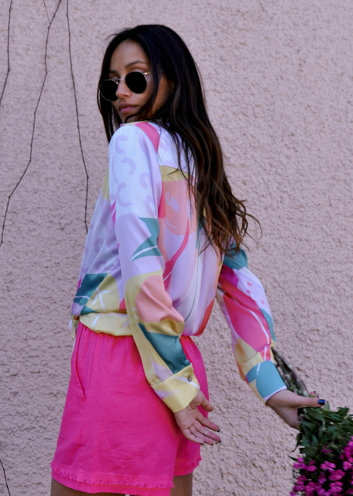 Blusa Bernarda | Hojas - Lila