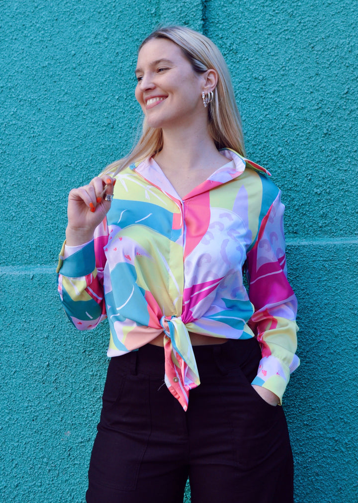 Blusa Bernarda | Hojas - Lila