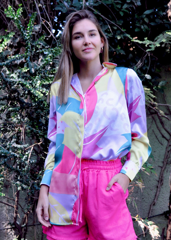 Blusa Bernarda | Hojas - Lila