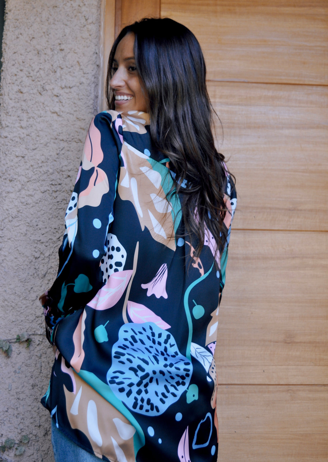 *PRE VENTA* Blusa Bernarda | Hojas - Fondo Negro